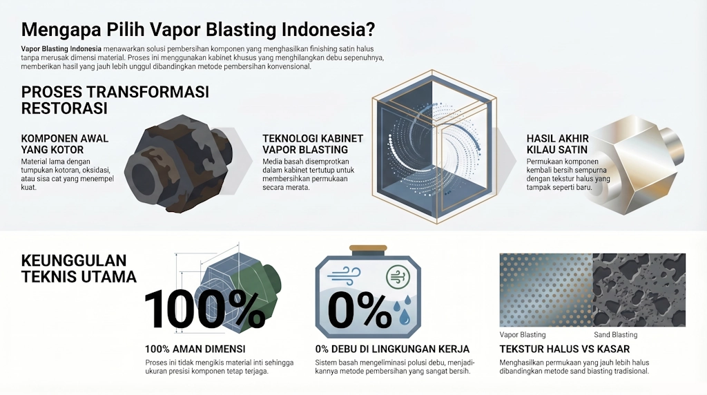 Jasa Vapor Blasting Indonesia: Cara Efektif Restorasi Logam Agar Kembali Seperti Baru 1 Vapor Blasting Indonesia